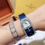 Perfect Replica Vacheron Constantin HEURES CRÉATIVES White Dial Blue Silk Strap 25mm Women's Watch